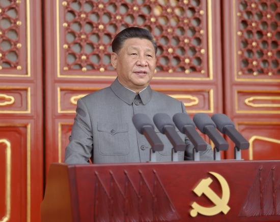 ↑7月1日，庆祝中国共产党成立100周年大会在北京天安门广场隆重举行。中共中央总书记，国家主席，中央军委主席习近平发表重要讲话。