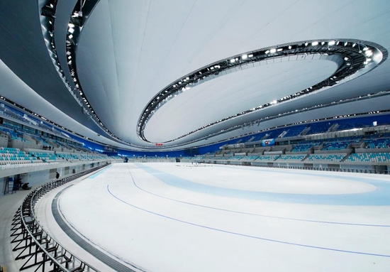  这是2021年5月8日拍摄的国家速滑馆冰面。新华社记者 张晨霖 摄